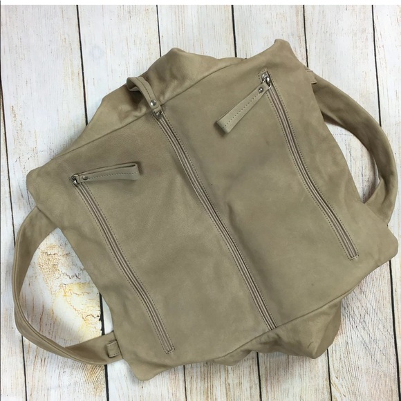 Montini beige leather handbag from Italy NEW - Picture 2 of 8